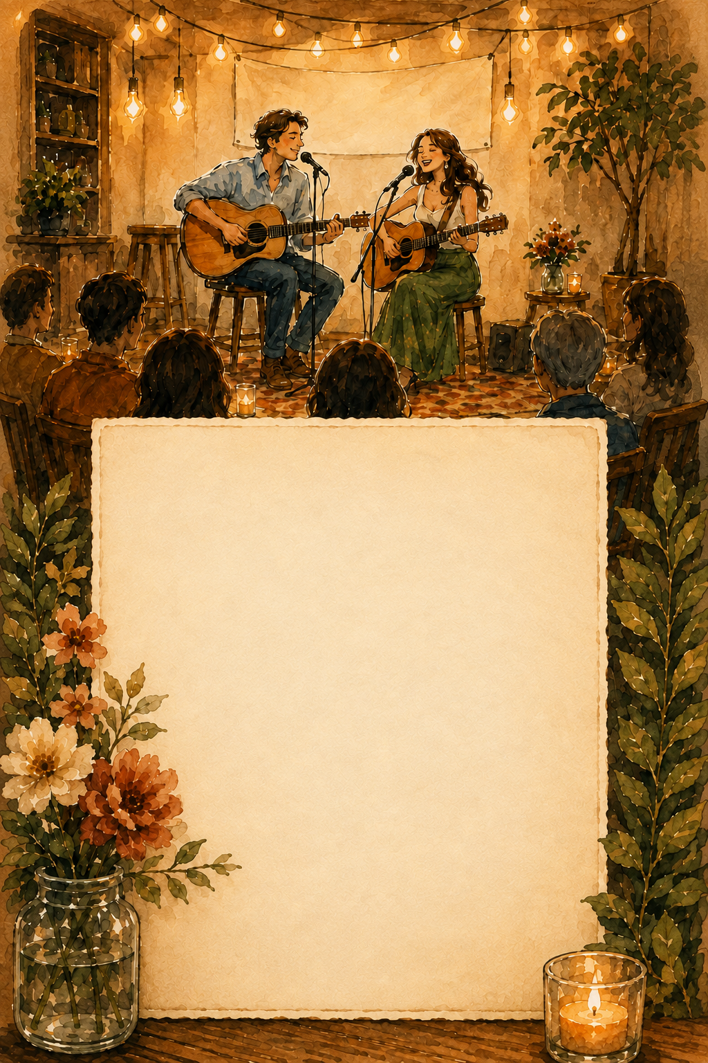 A warm watercolor birthday message card
